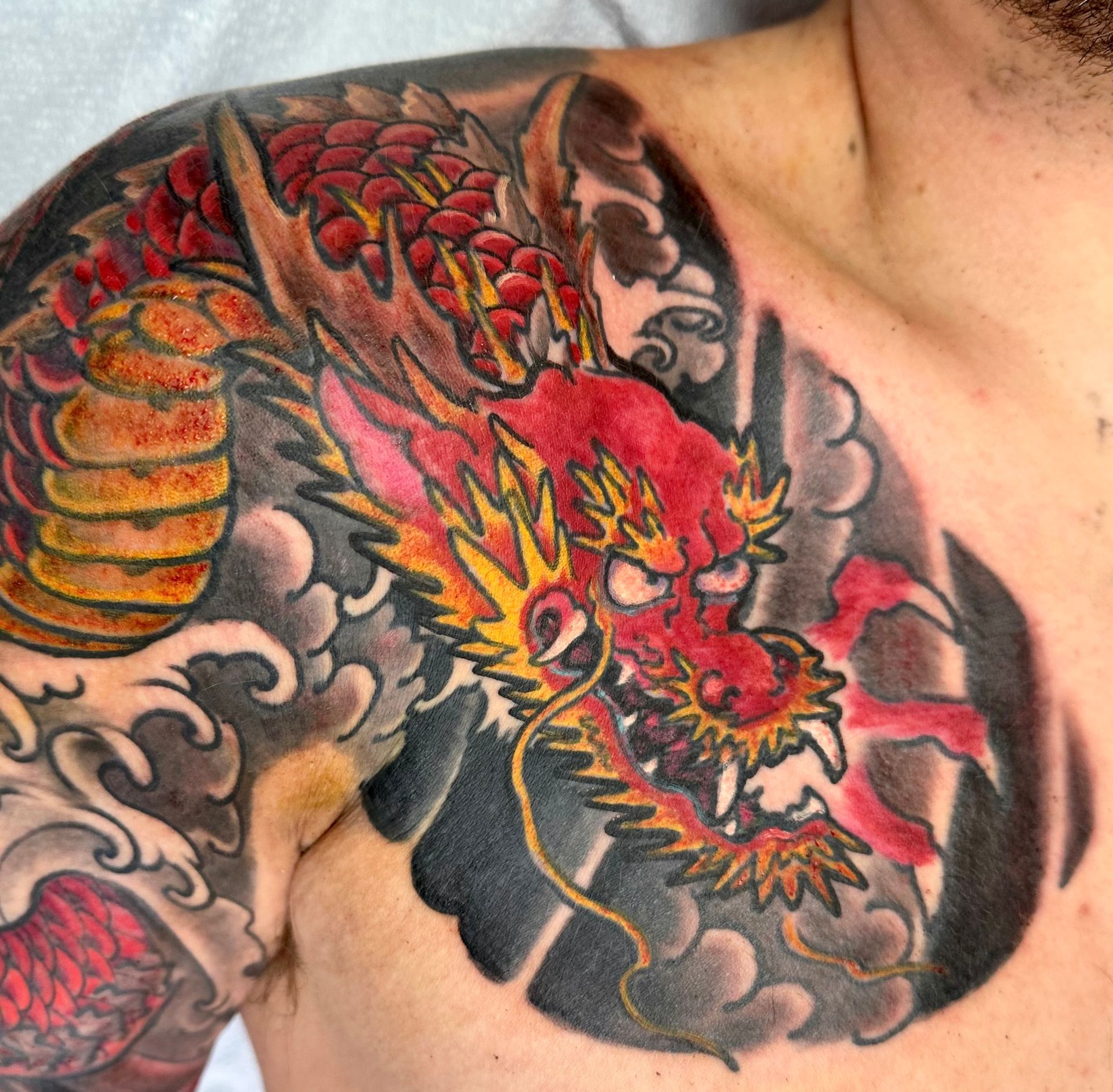 Waves and Dragon Tattoo