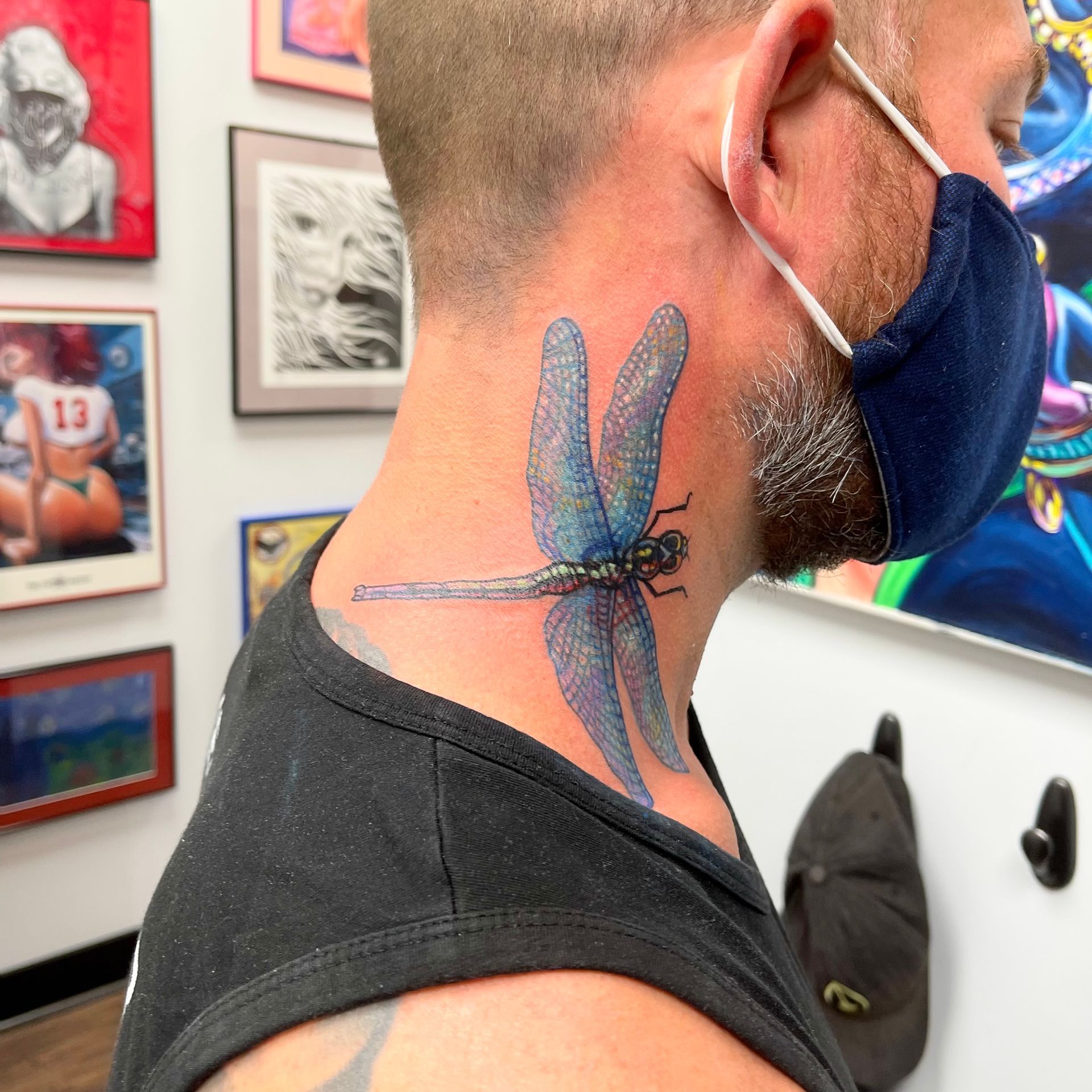Dragonfly Neck Tattoo
