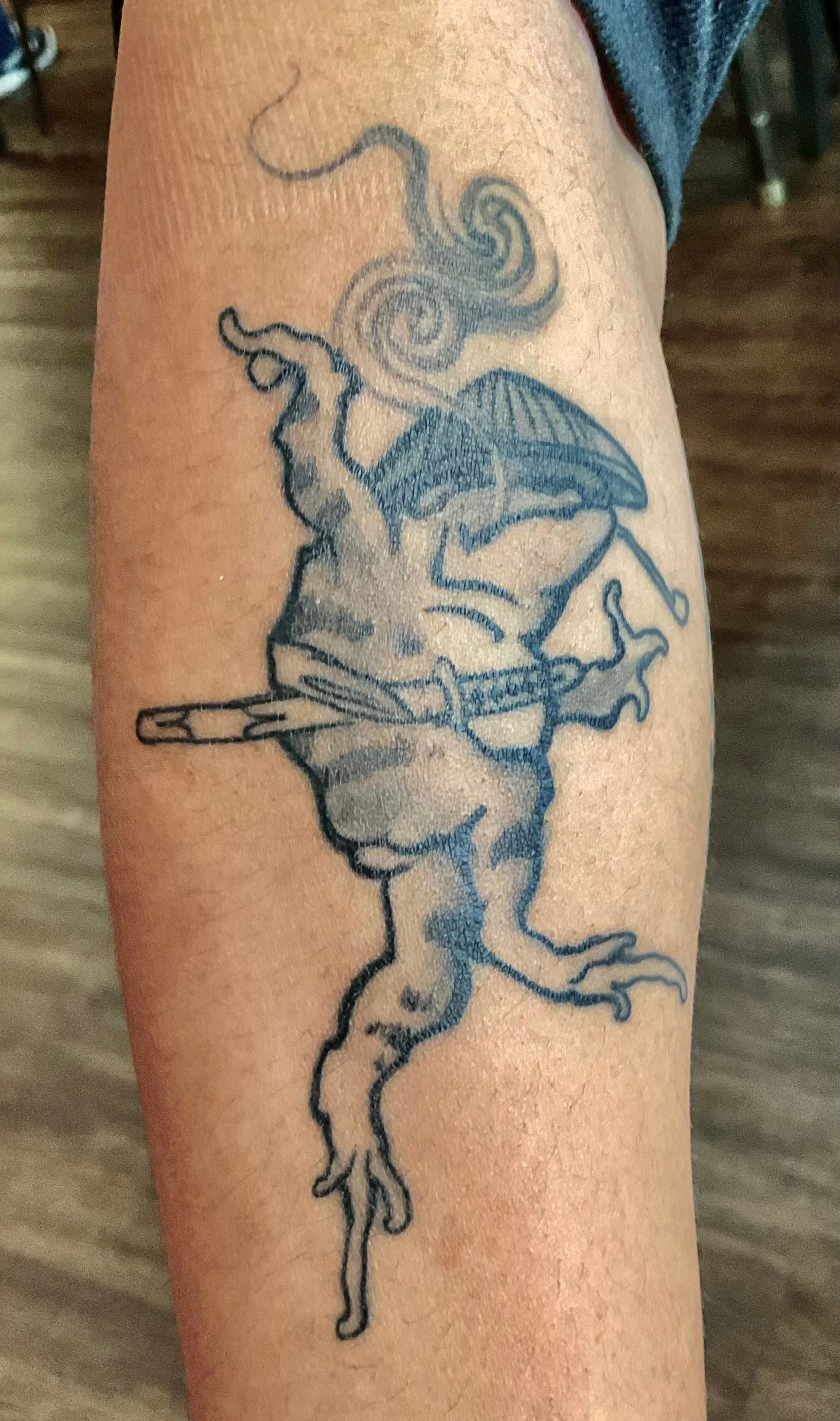 Samurai frog tattoo