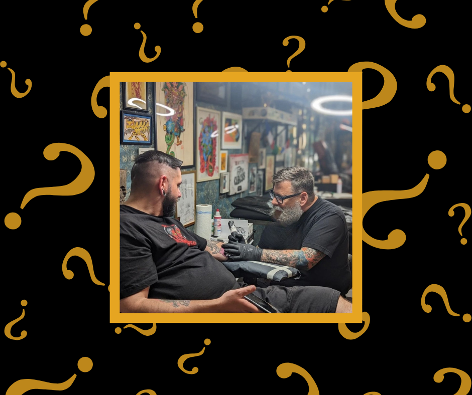 Picture of Matthew creating a tattoo 