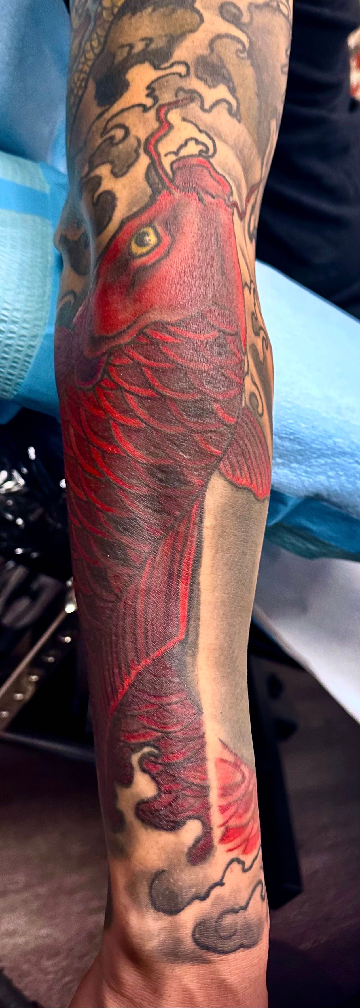 Large Red Koi tattoo