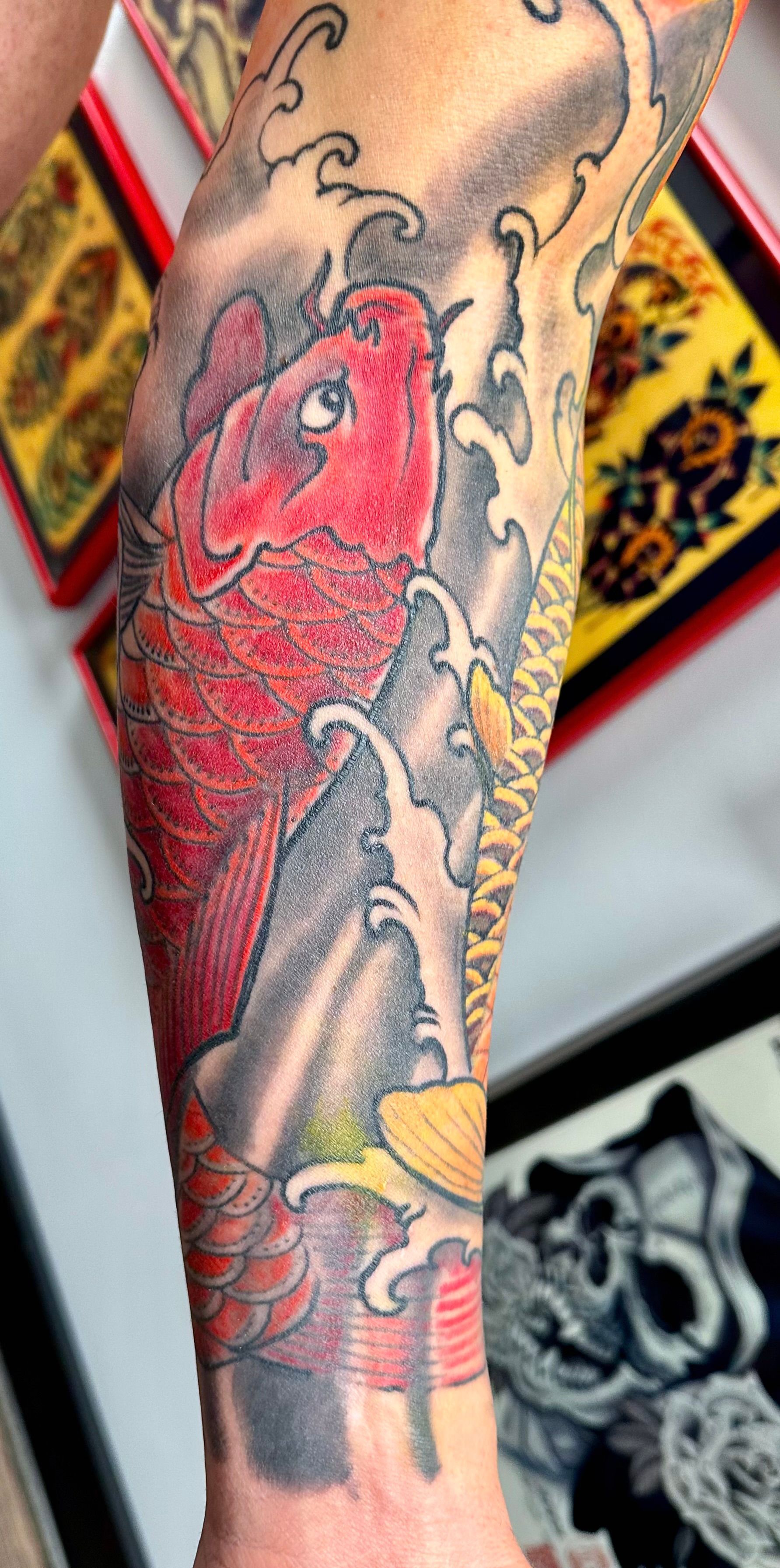 Red koi tattoo
