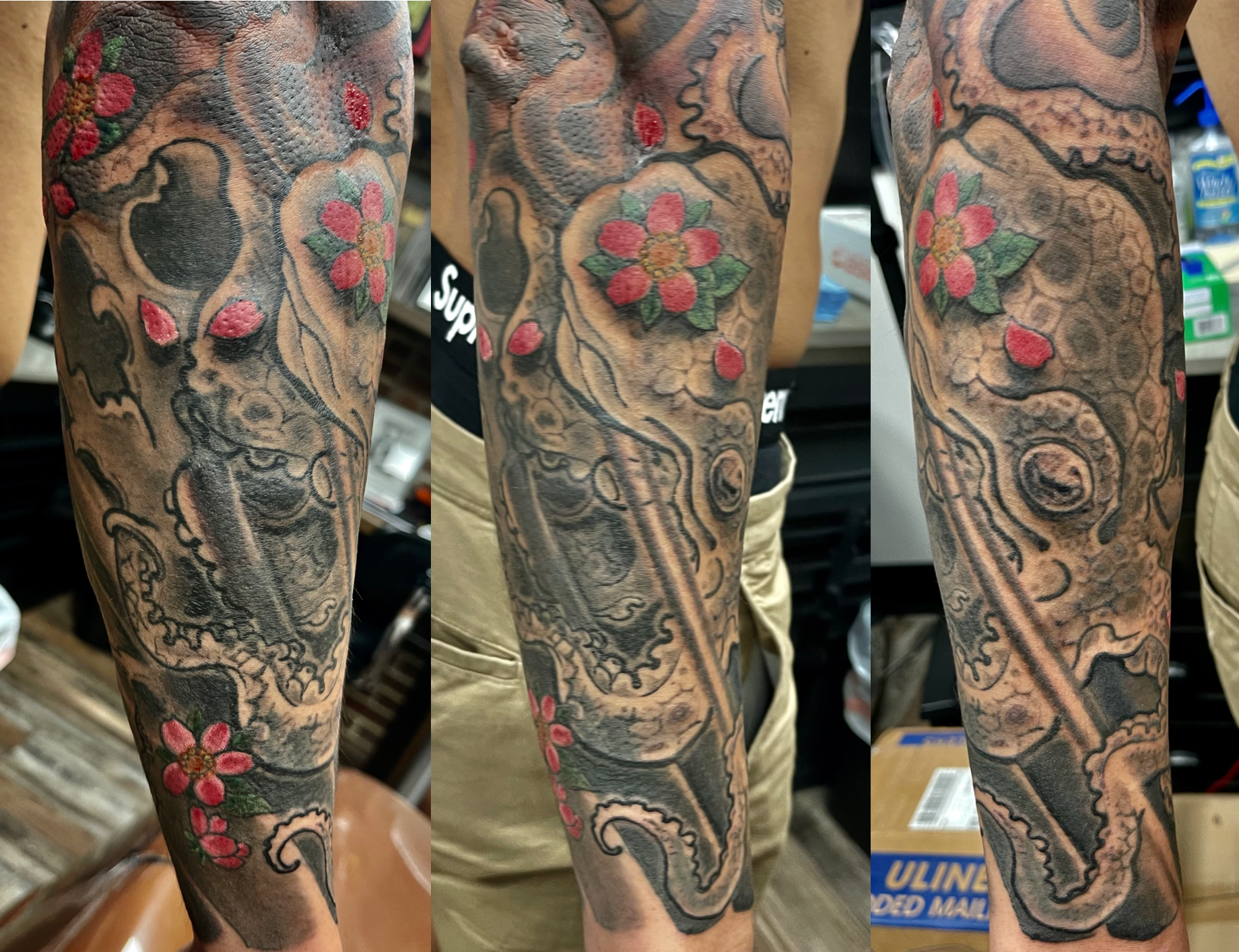 Octopus sleeve tattoo