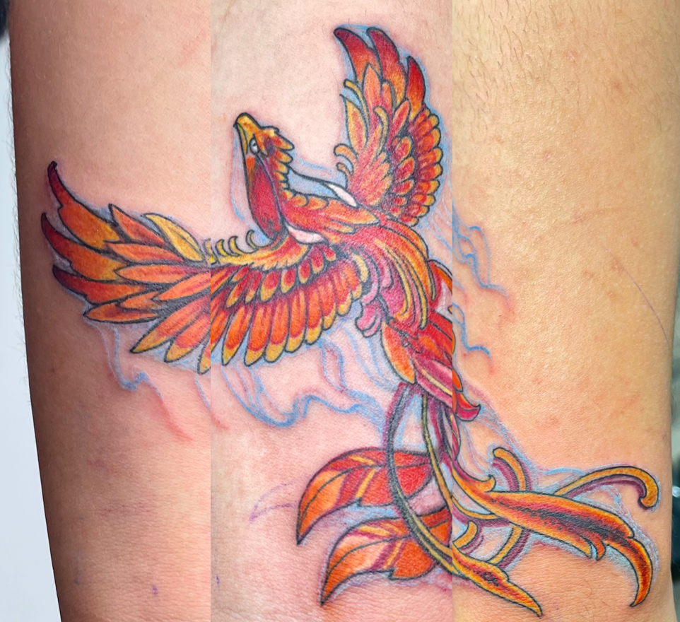 Full Color Pheonix Tattoo