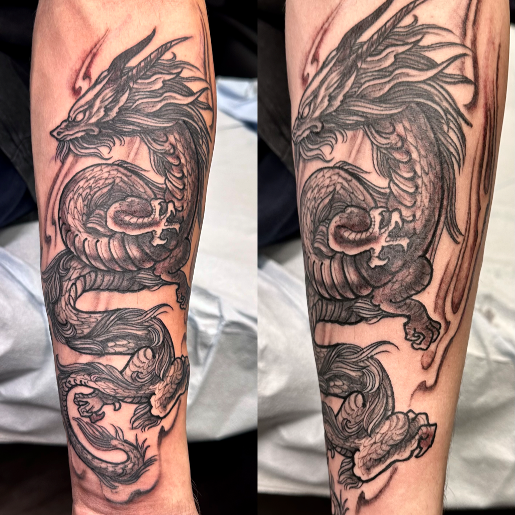 Sea monster tattoo