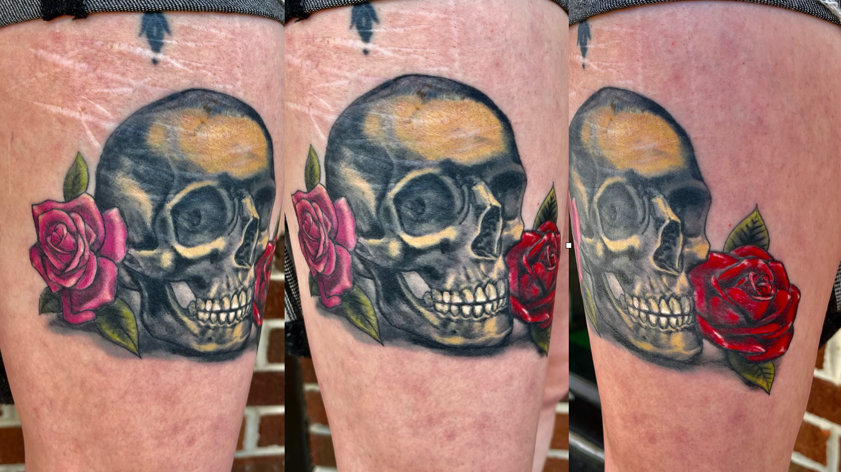 Skull and Rose Tattoo