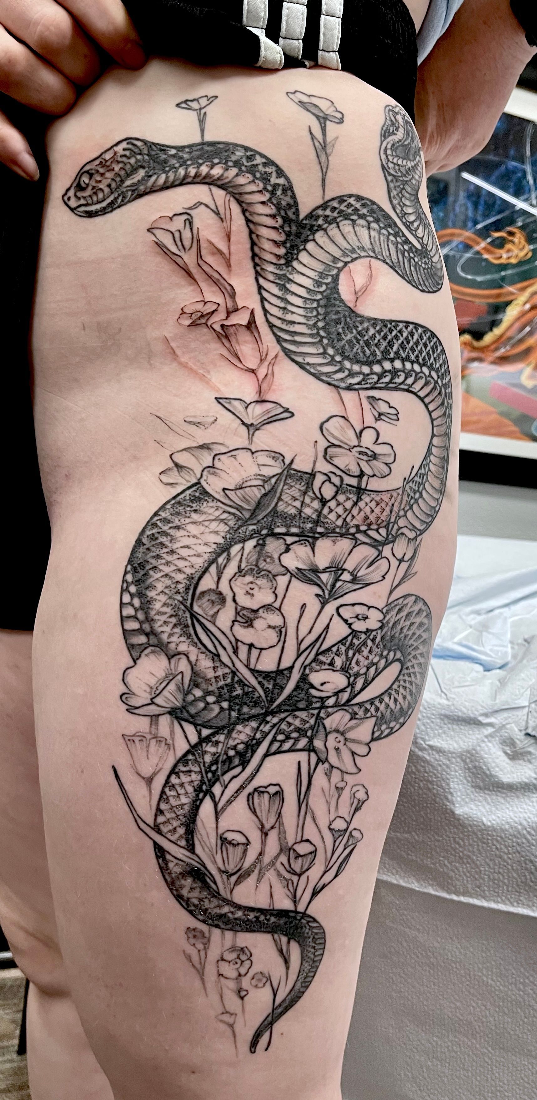 Two headed snake tattoo