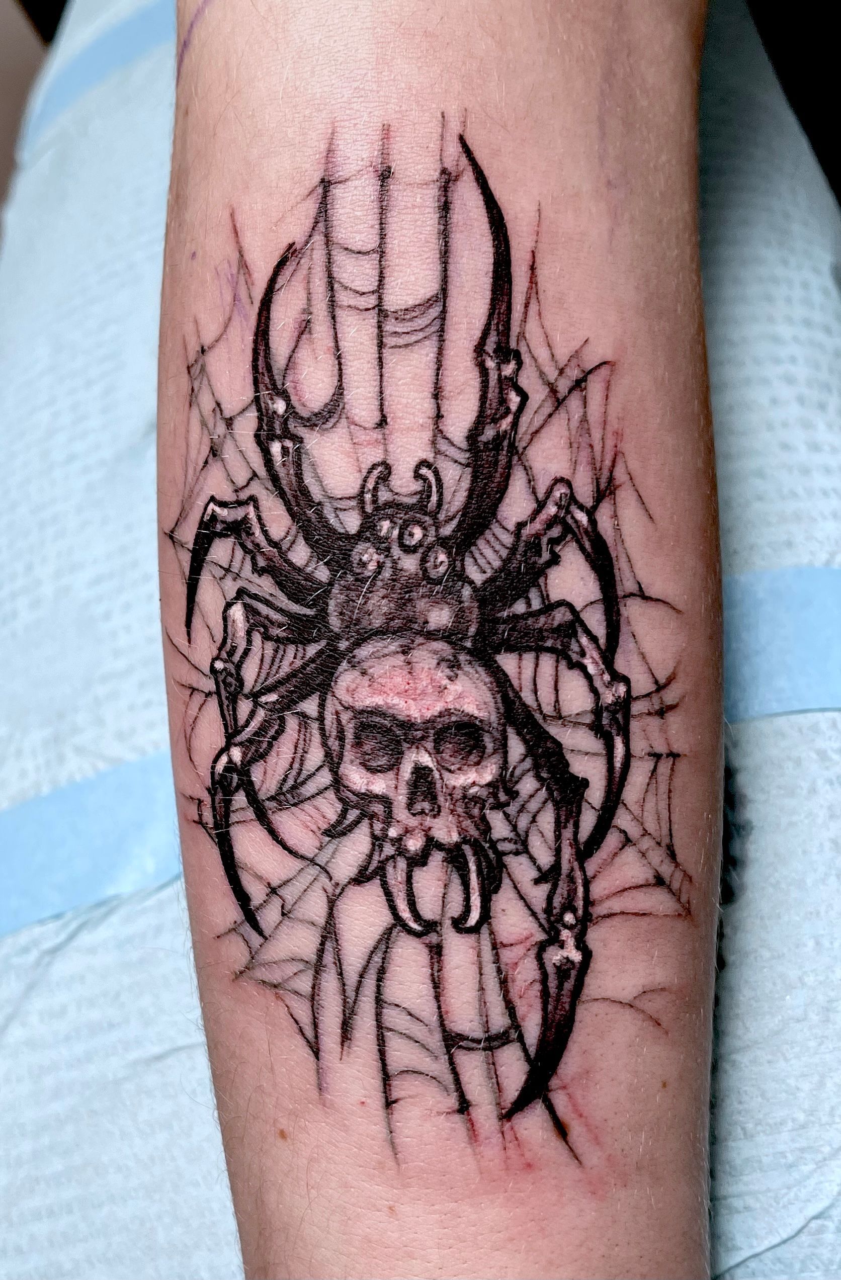 Spider skull tattoo