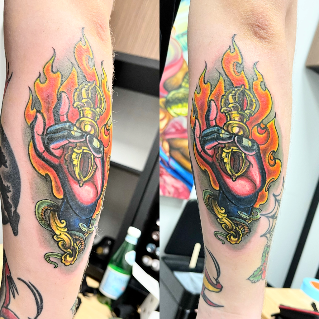 Mahakala Hand Tattoo