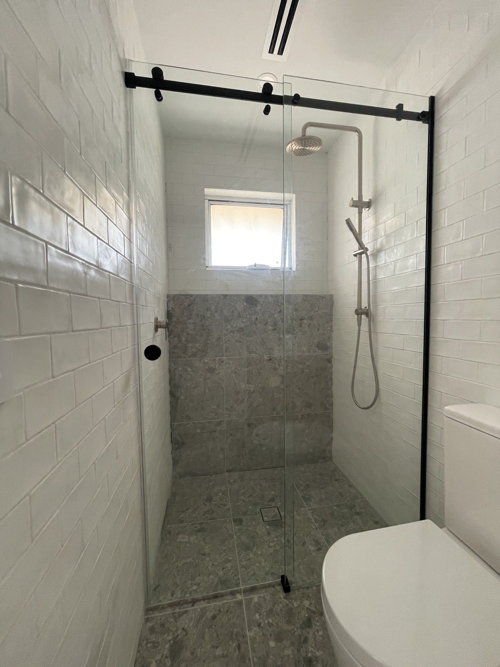 Frameless Sliding Shower Screens black