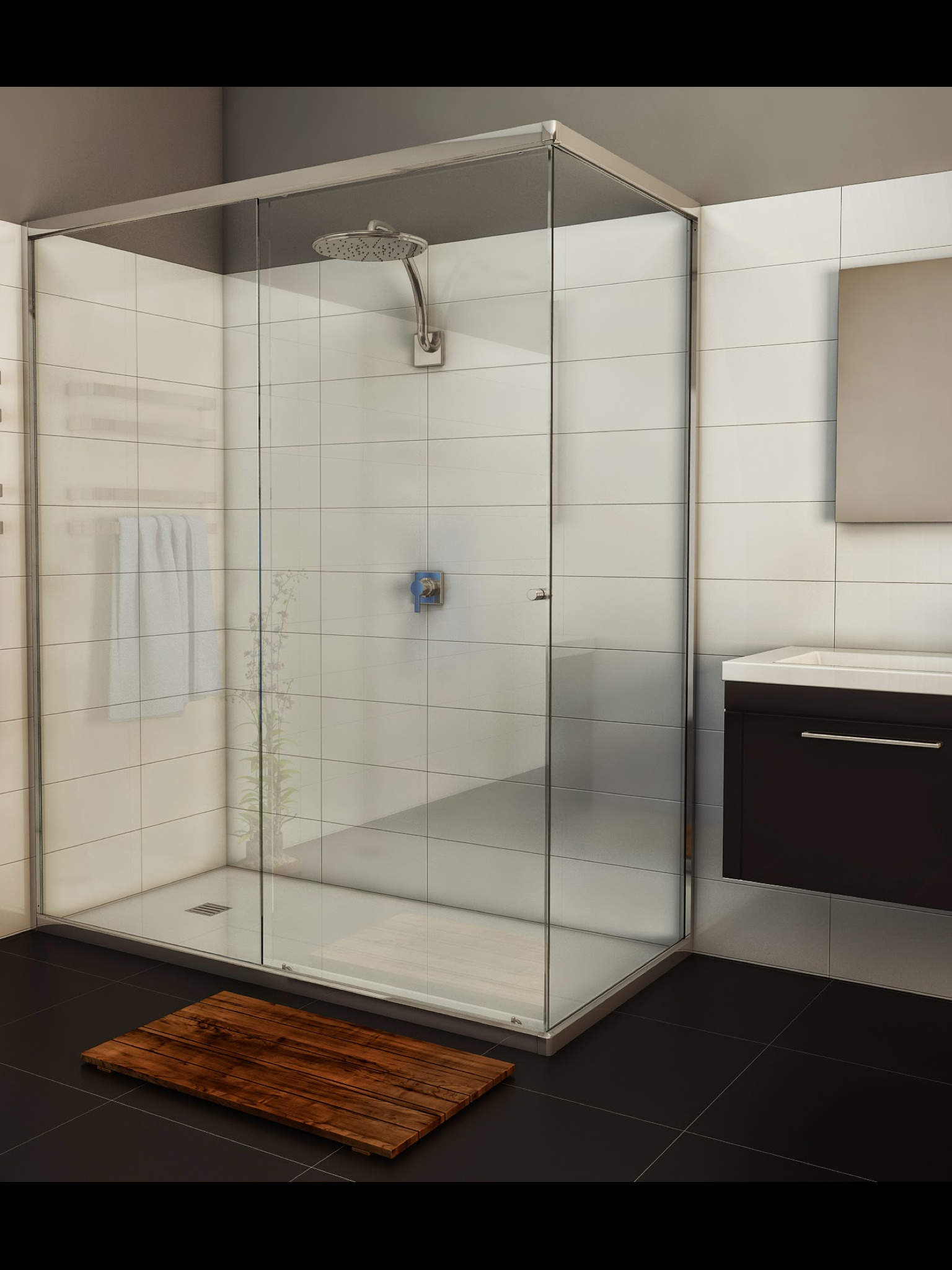 Momentum Semi Frameless Sliding Shower Screens