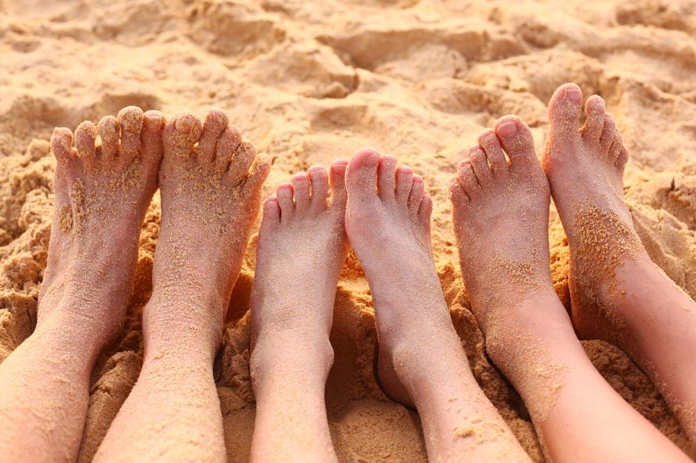 A Closeup Photo of A Families Feet On A Beach — Amanda Jade Photography In Gordonvale, QLD