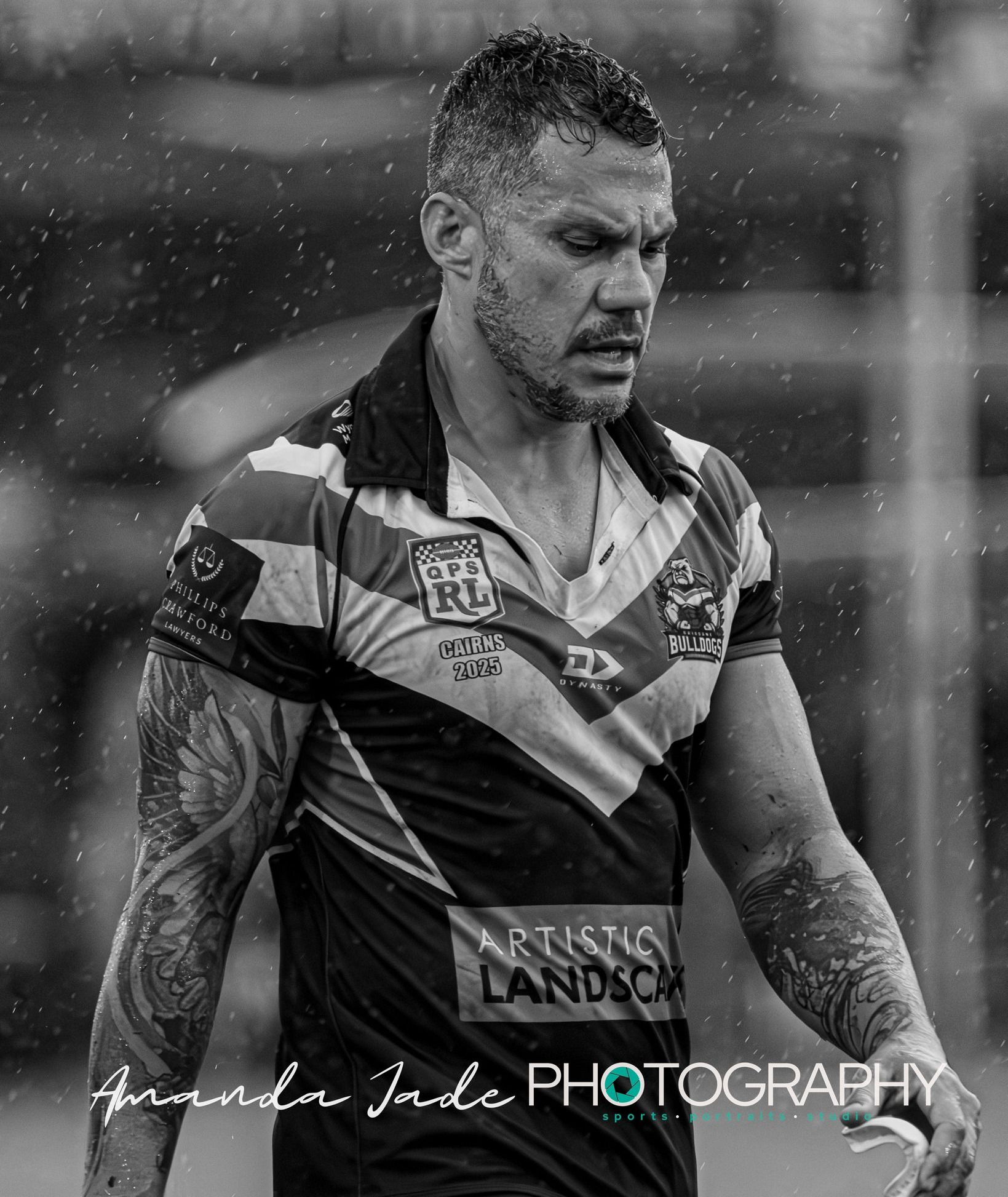Young Rugby Player Runs With The Ball In A Maroon Jersey On A Green Field — Amanda Jade Photography In Gordonvale, QLD
