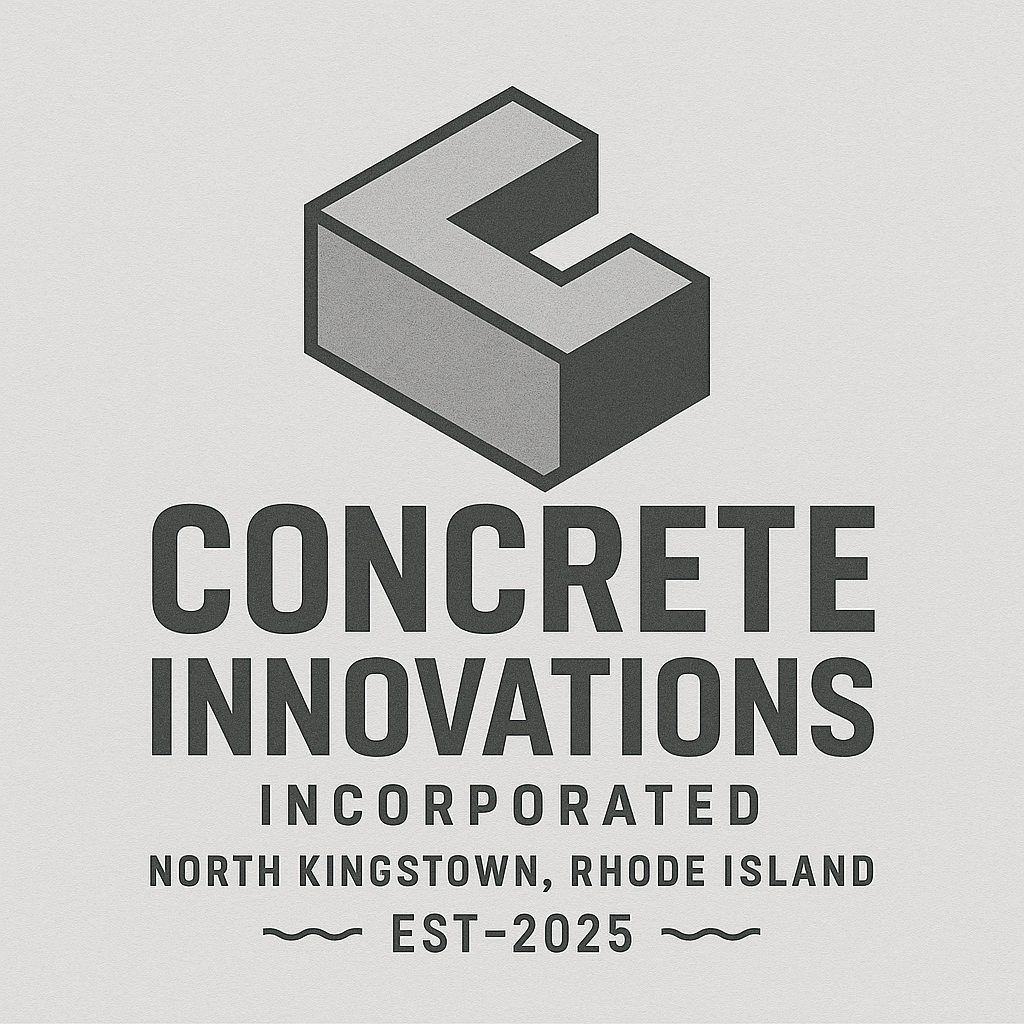 Logo for Concrete Innovations Incorporated: Isometric "C" shape above text; location: North Kingstown, RI.