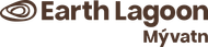 Logo for Earth Lagoon in dark brown text, with the location 