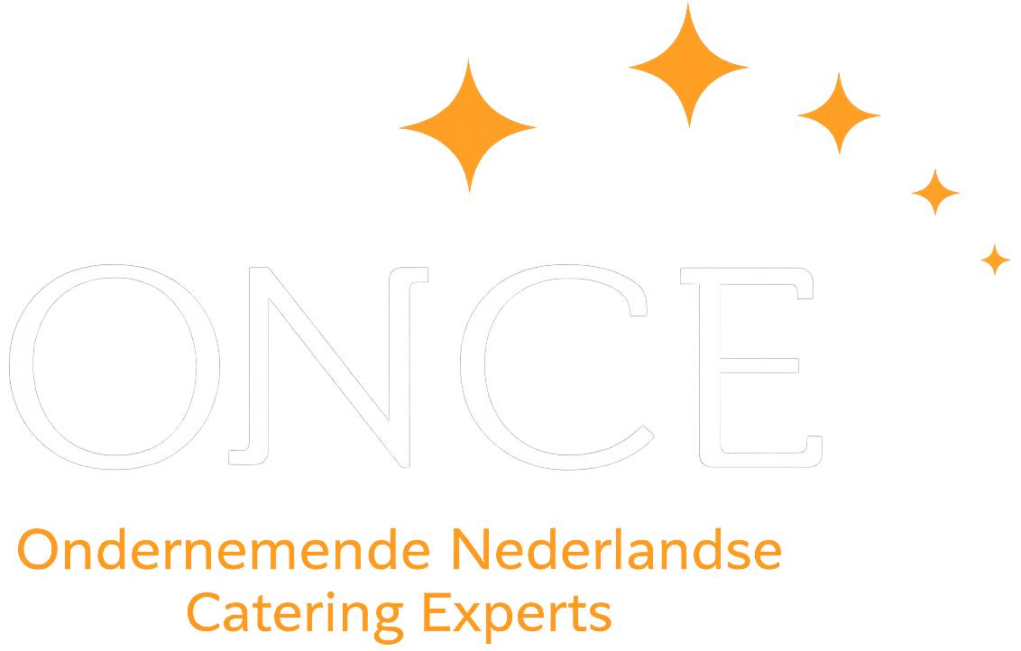 ONCF-logo met oranje sterren en de slogan “Ondernemende Nederlandse Catering Experts”