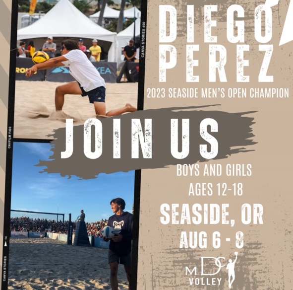 An Advertisement for Diego Perez's 2023 Seaside Men's Open Champion