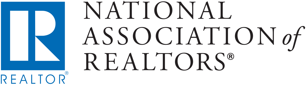 Blue logo with a capital "R" inside a square, text "NATIONAL ASSOCIATION of REALTORS®".