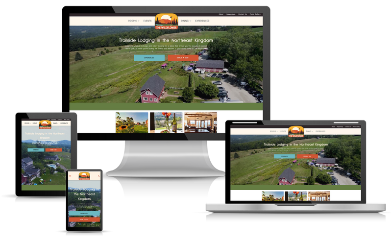 The Wildflower website design by Lightkeeper Hospitality Marketing and Northeast Kingdom Online Powered by NEKO360