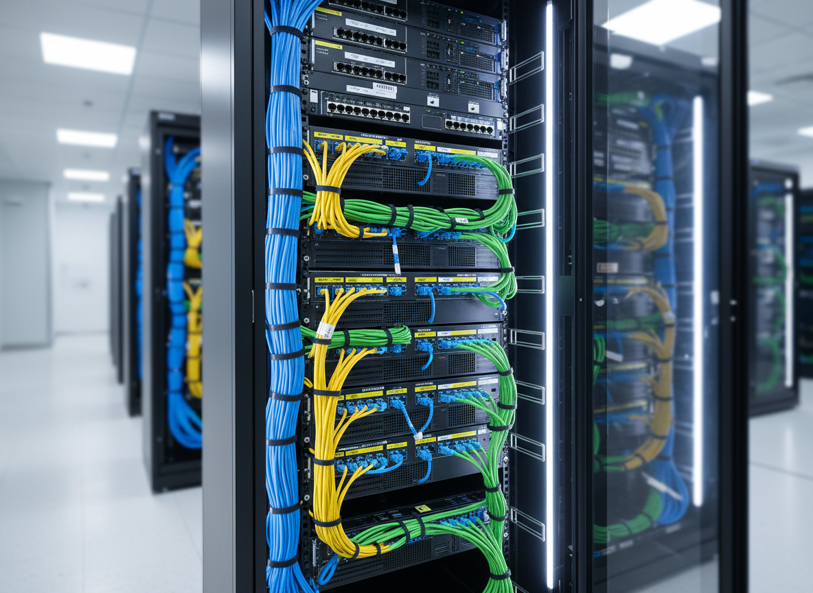 Large Rack Copper Cabling Infrastructure