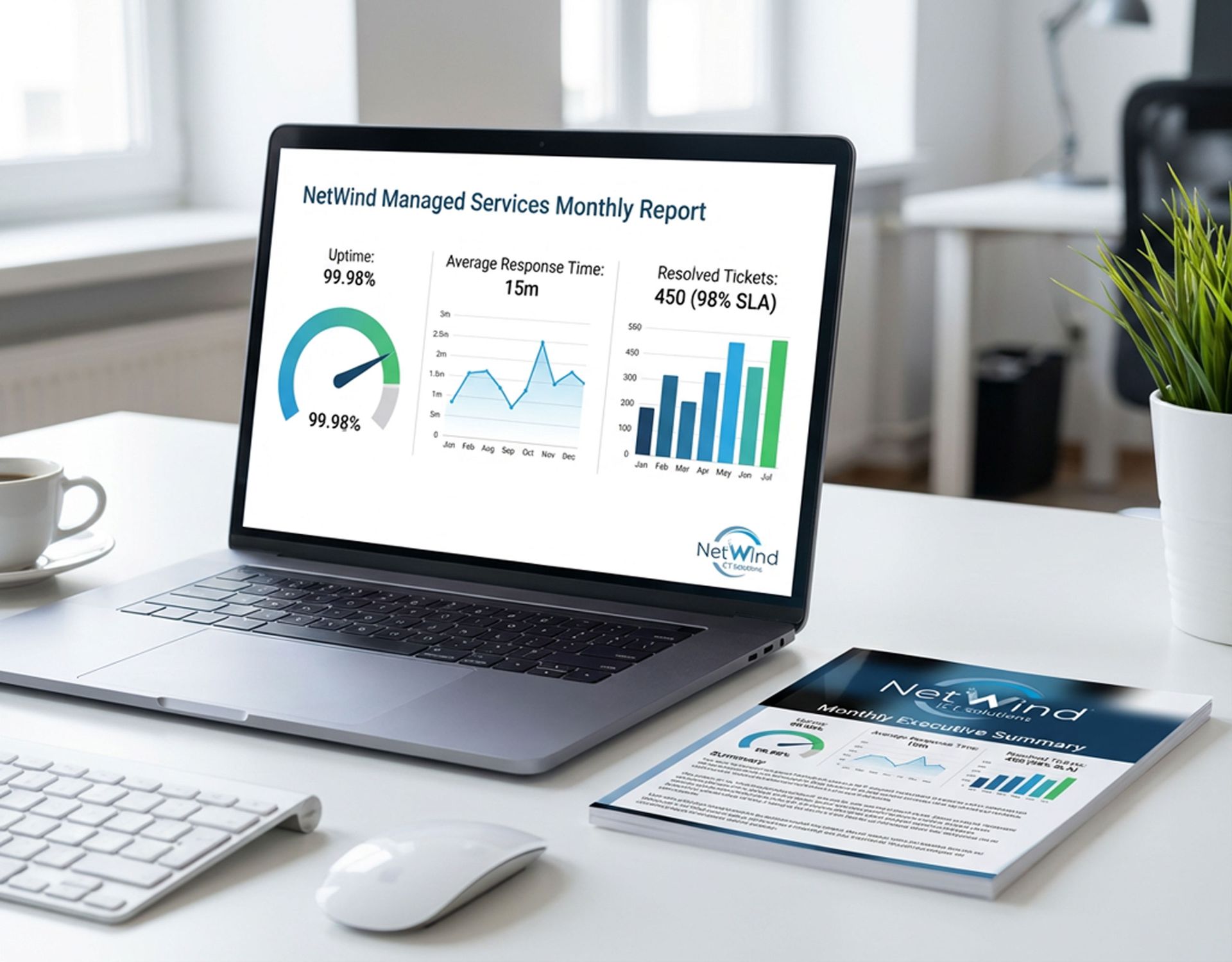 Managed services reporting with KPIs and business outcomes