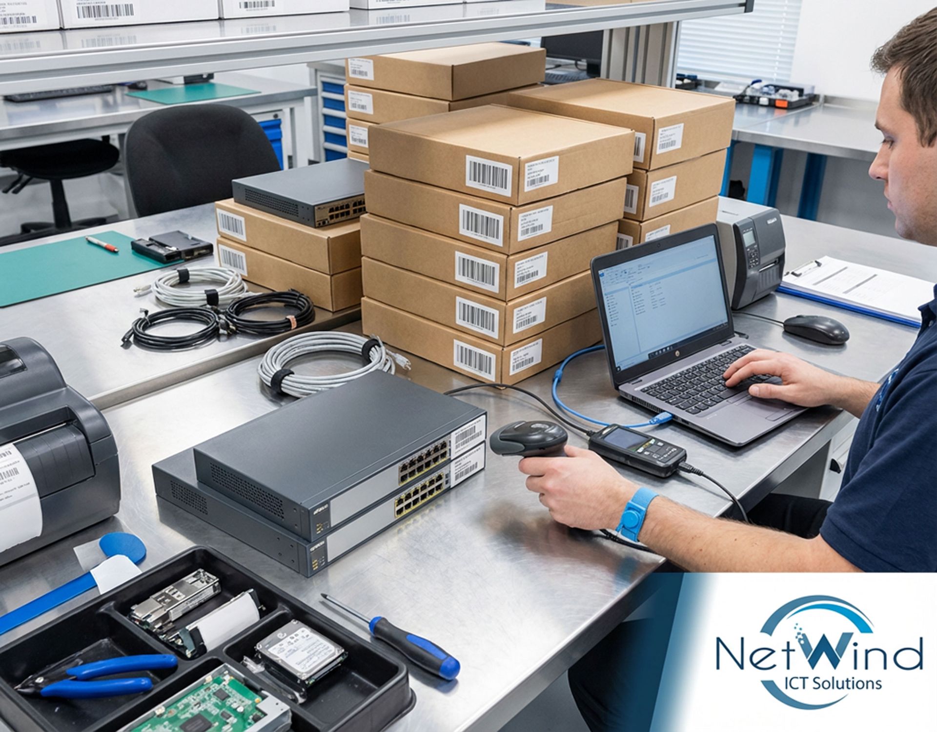 Staging and configuration of ICT equipment before on-site installation