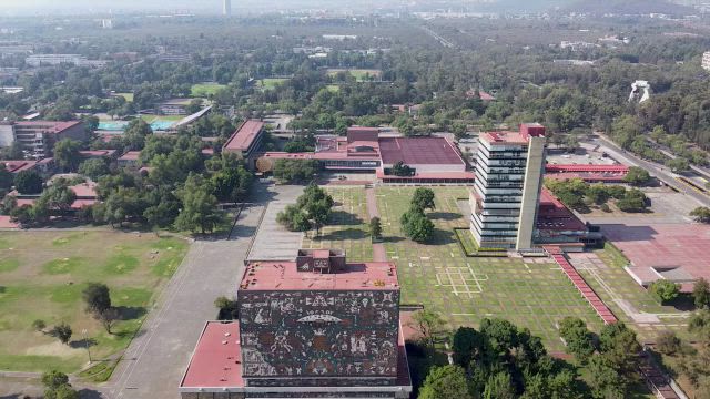 Aerial view representing a campus network environment