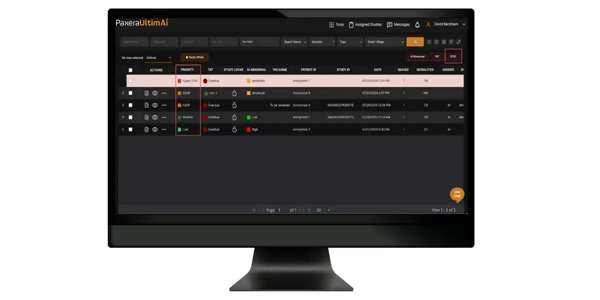 Intelligent Worklist Screenshot