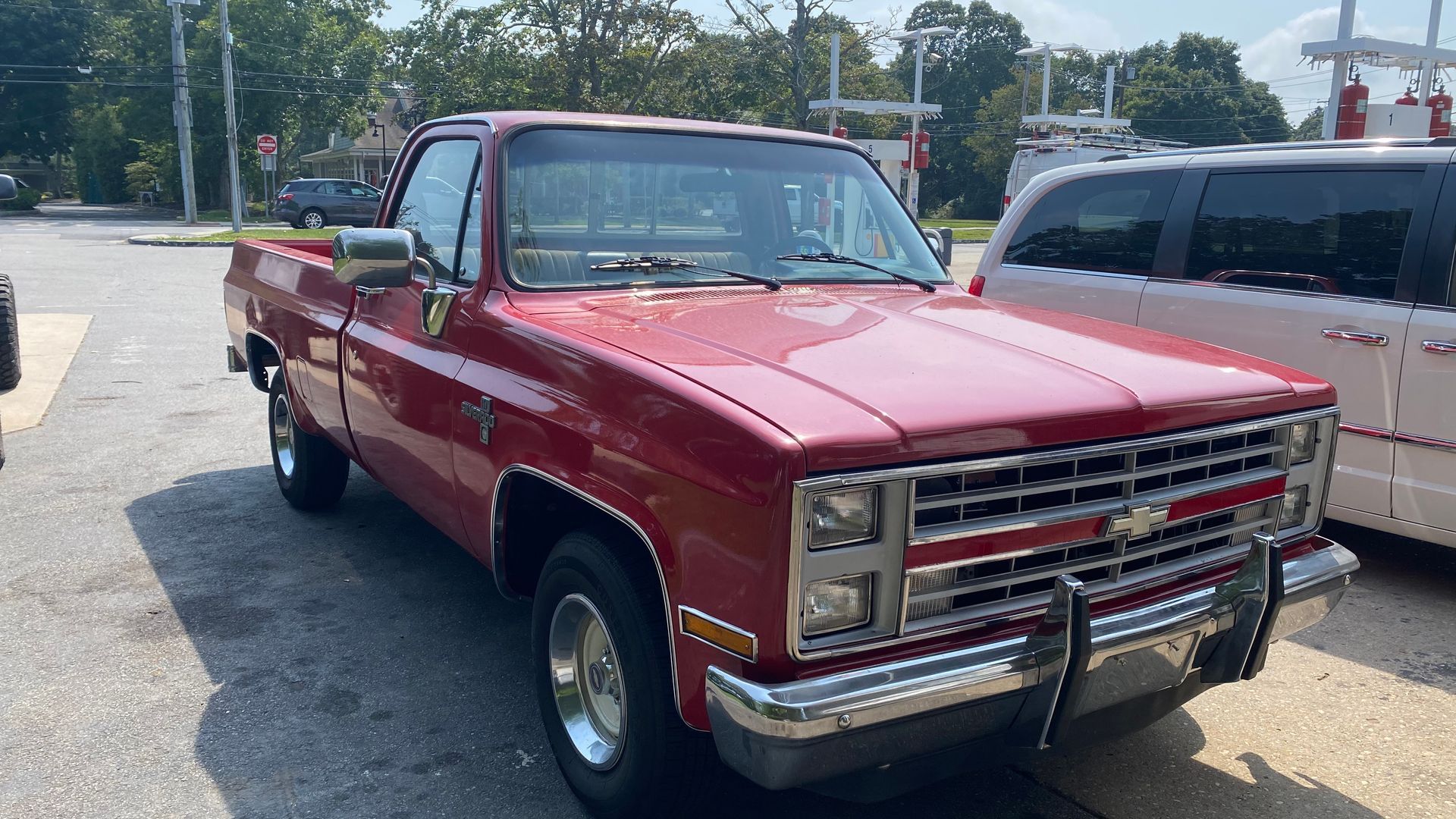 Red Chevrolet pickup truck | C & C Automotive Repair Of The Hamptons, Inc.