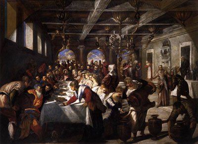 Jacopo Tintoretto: Marriage at Cana (1561) Basilica di Santa Maria della Salute, Venice