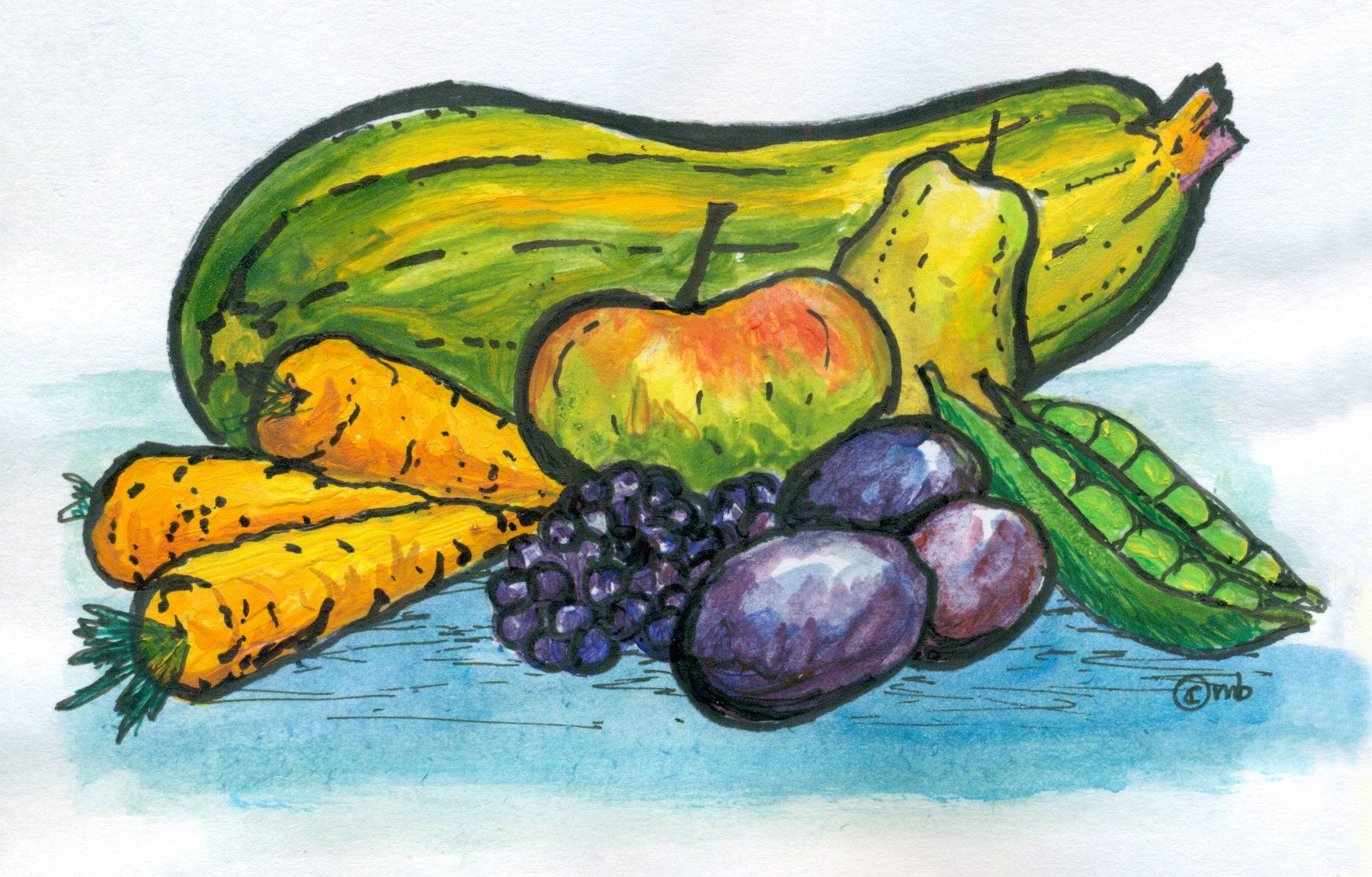 Harvest Festival Fruit painting by Marilyn