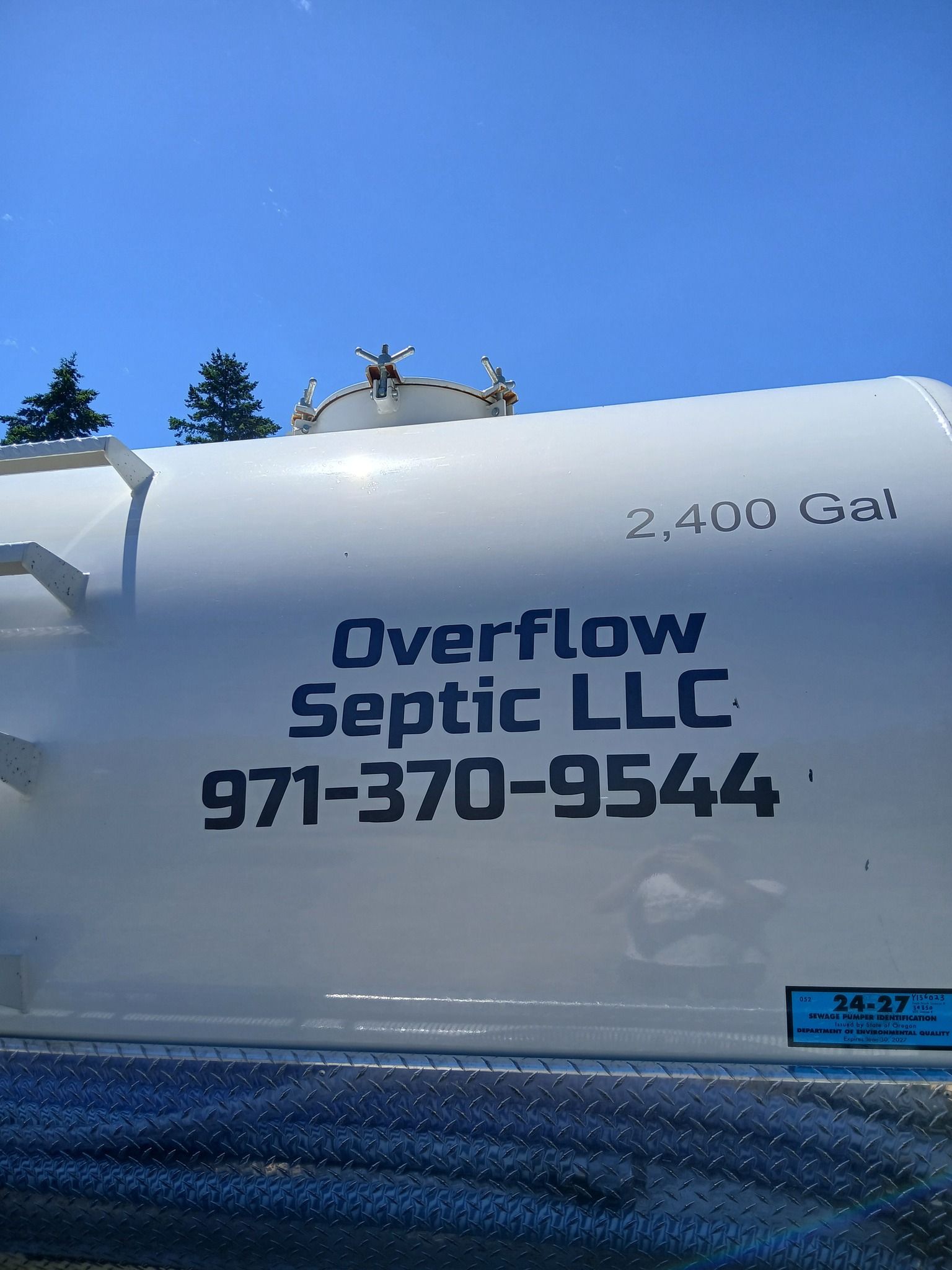 White septic tank with 