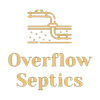 Icon of septic system pipes, above text "Overflow Septics".