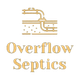 Icon of septic system pipes, above text "Overflow Septics".