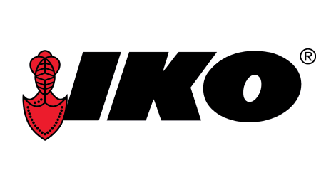 Un logo noir et rouge pour iko avec une ancre sur fond blanc.