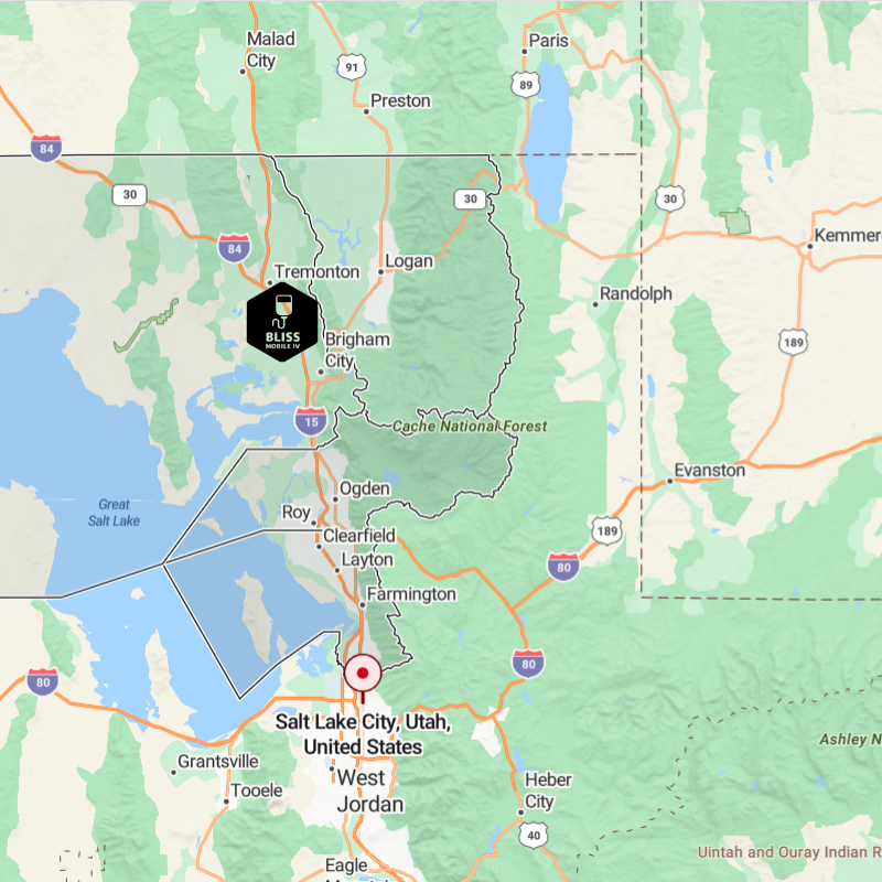 A map showing the location of salt lake city utah