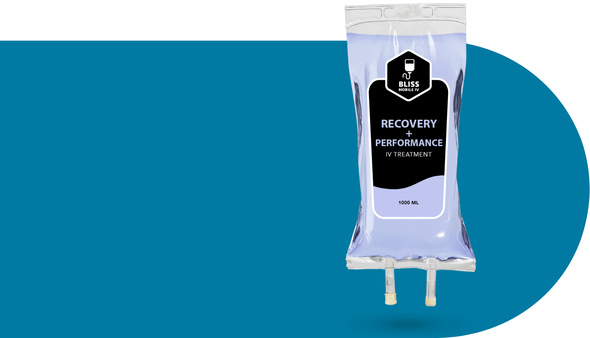 A bag of recovery performance wipes is sitting on a blue surface.
