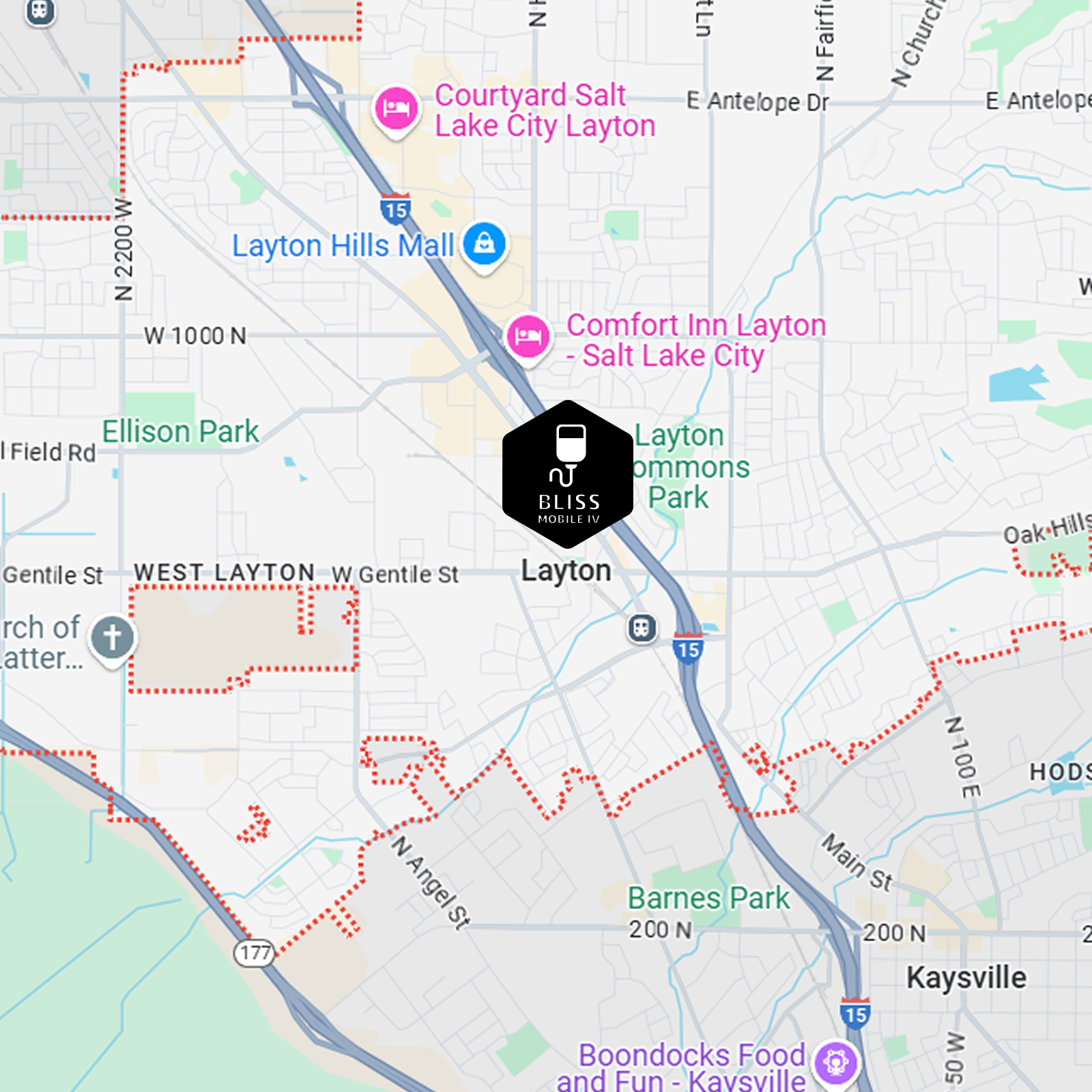 A map showing the location of cedar city