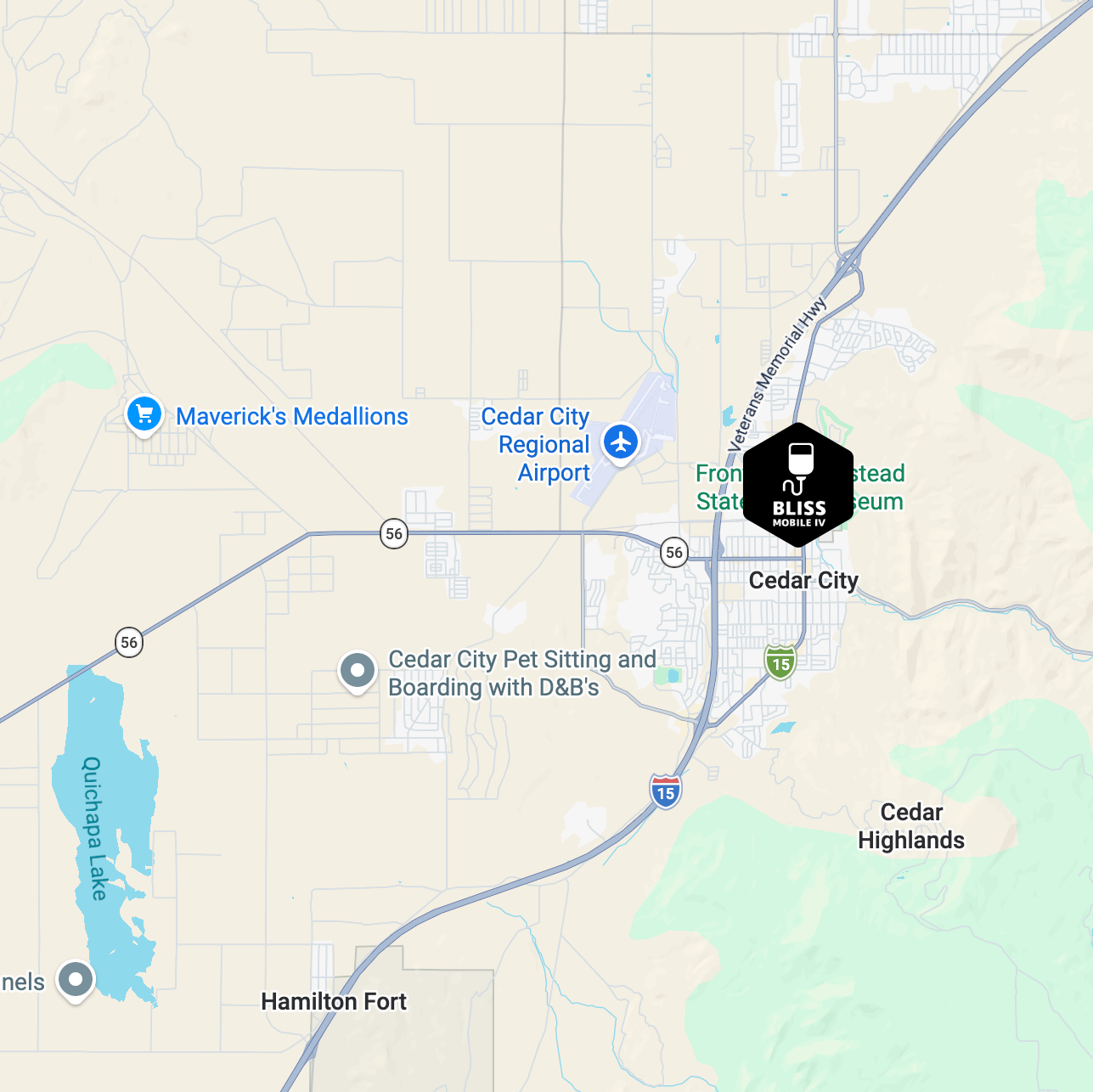 A map showing the location of salt lake city
