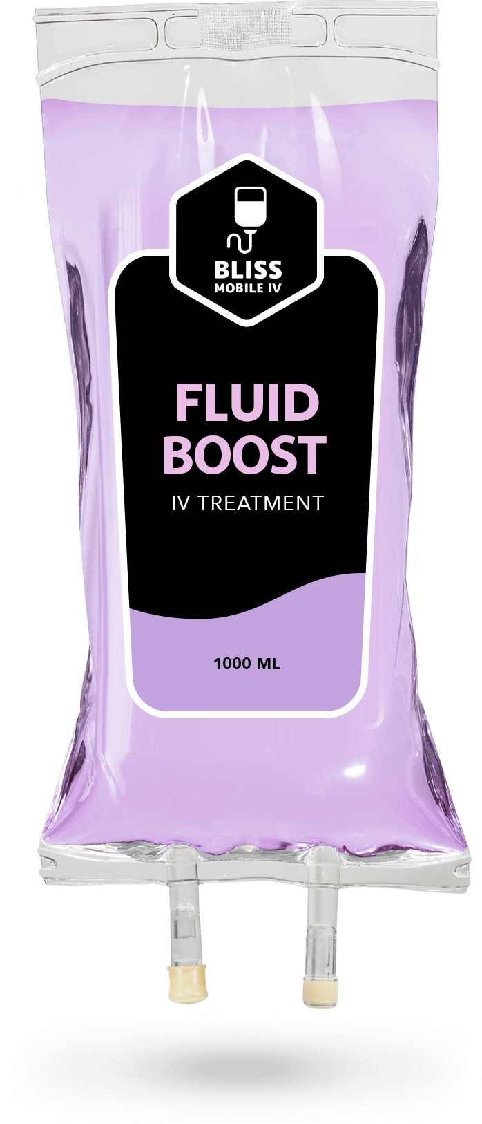 A bag of normal saline drip in treatment on a white background.