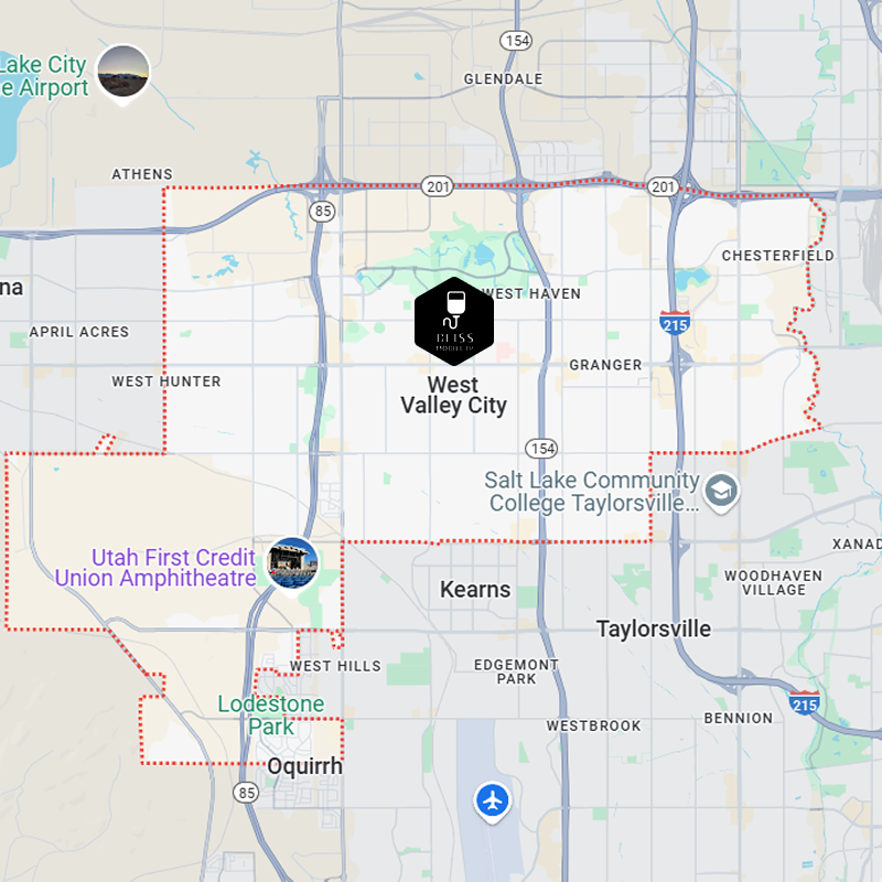A map showing the location of salt lake city