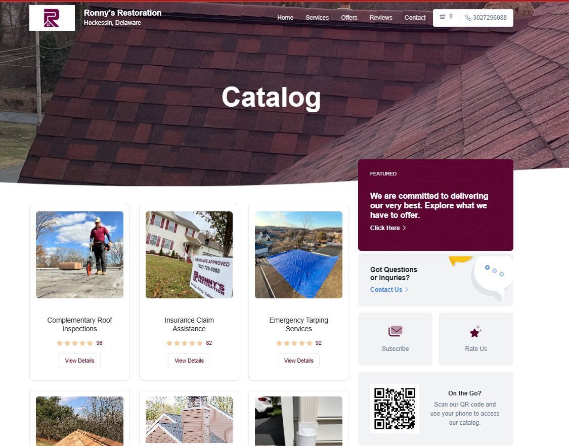 Ecuacorp LLC website homepage with a blurred building, contact info, and 