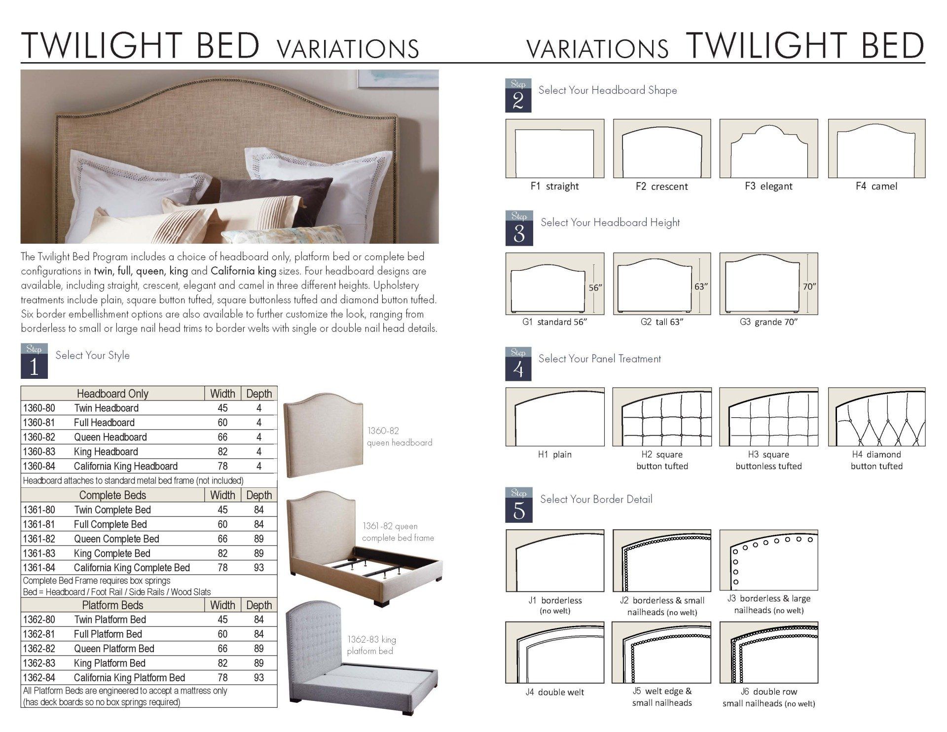 A poster showing different variations of a twilight bed