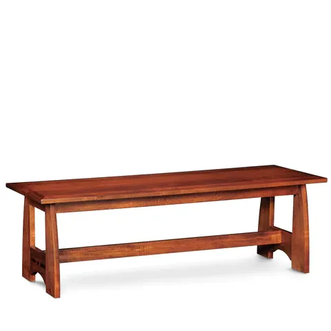A wooden bench is shown on a white background