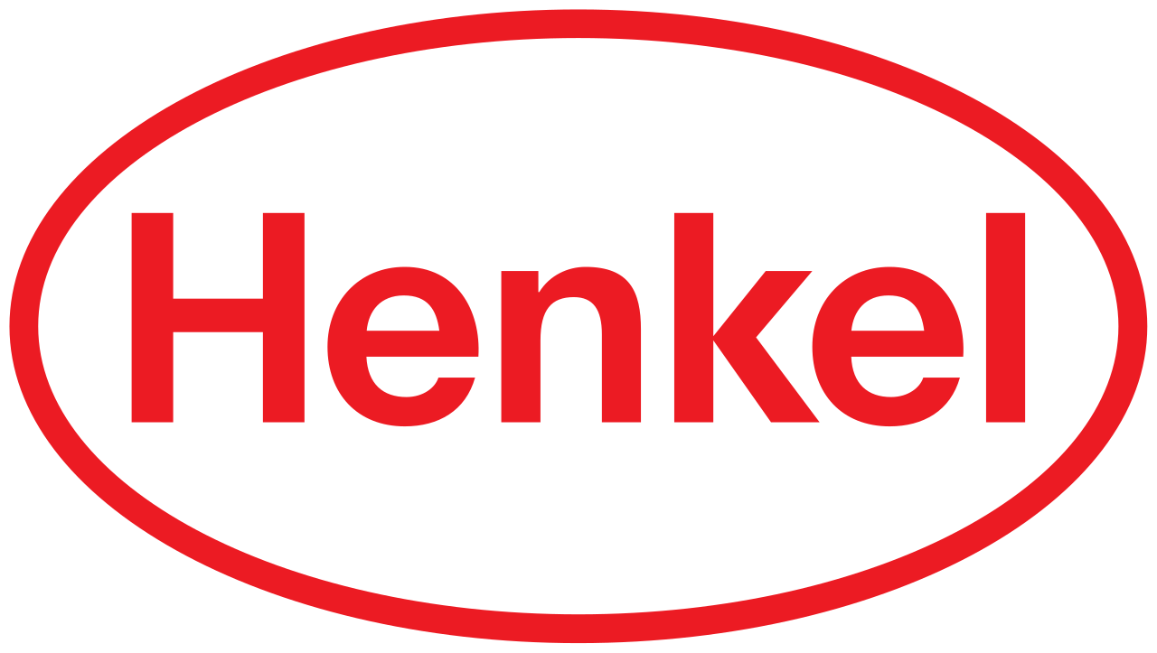 The henkel logo is in a red oval on a white background.