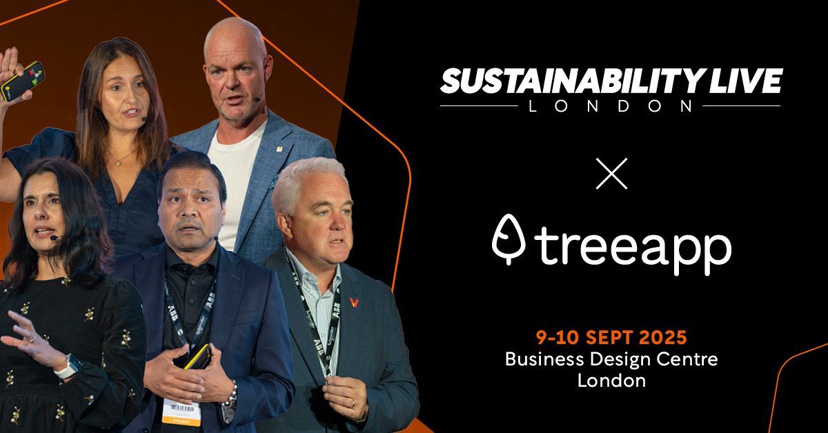 Sustainability LIVE and Treeapp partnership image with event dates -10 September