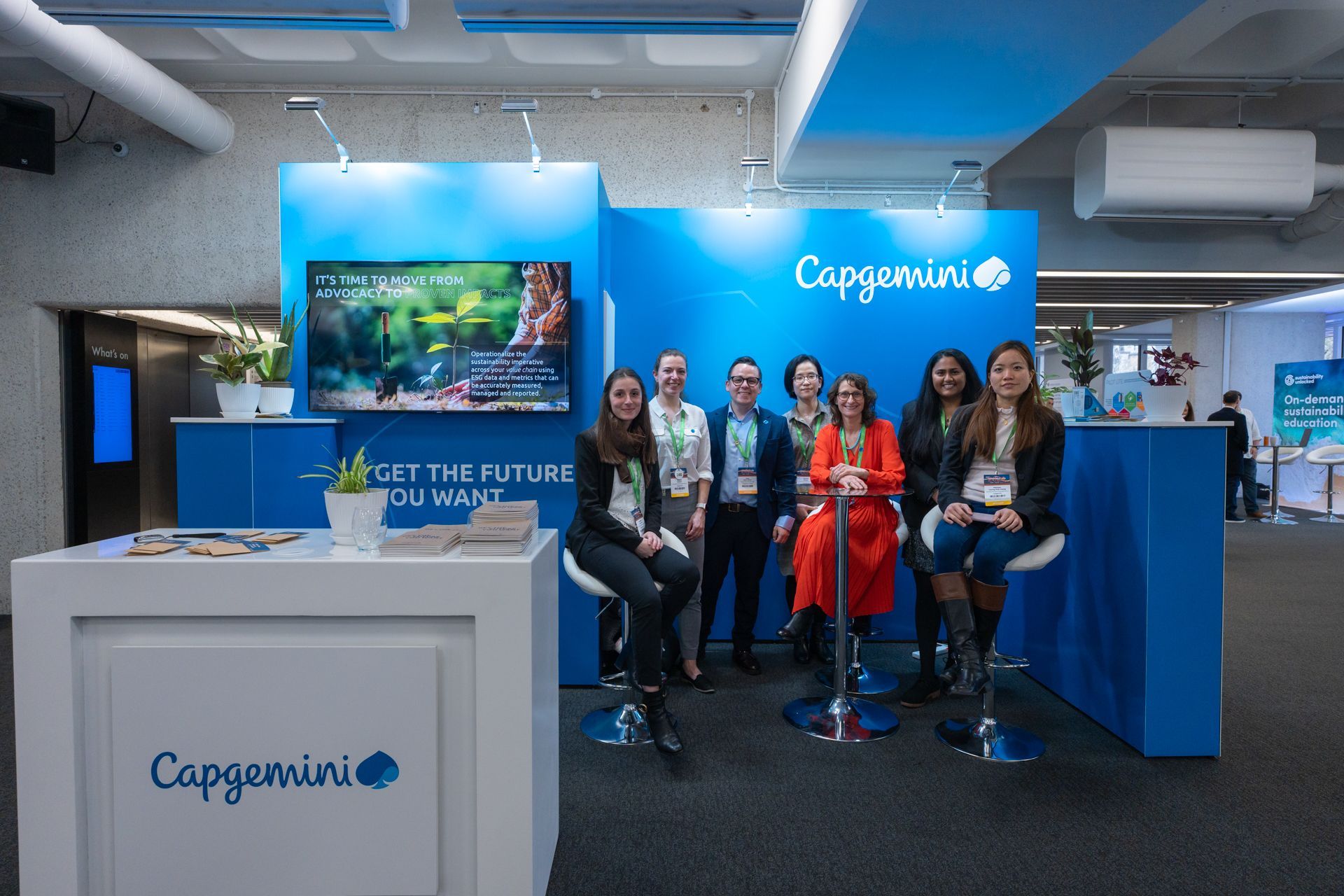 Capgemini team at their sponsored booth during Sustainability LIVE: Net Zero