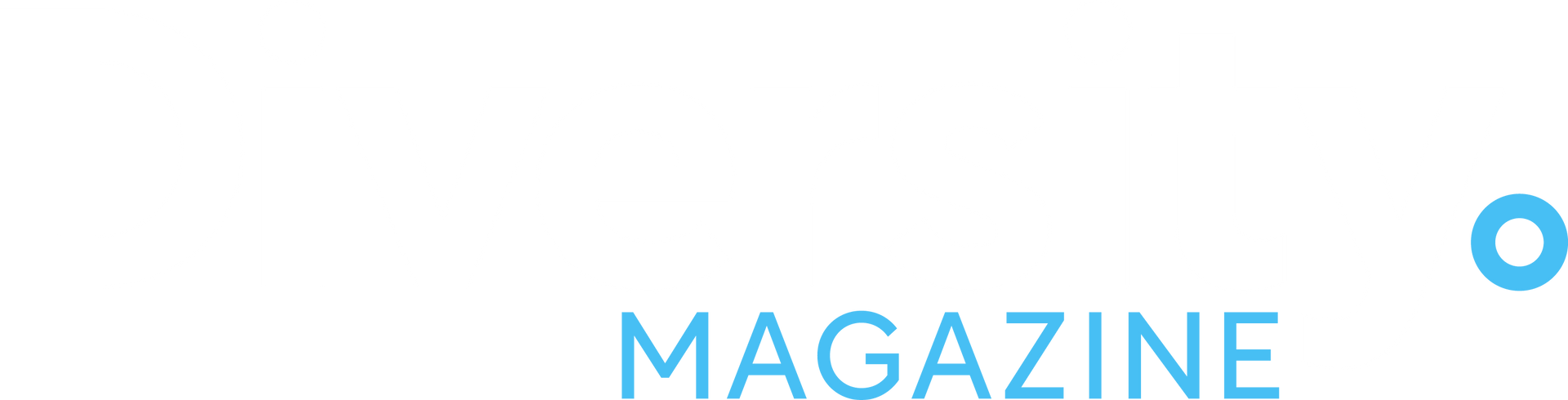 The word magazine is written in blue on a white background.