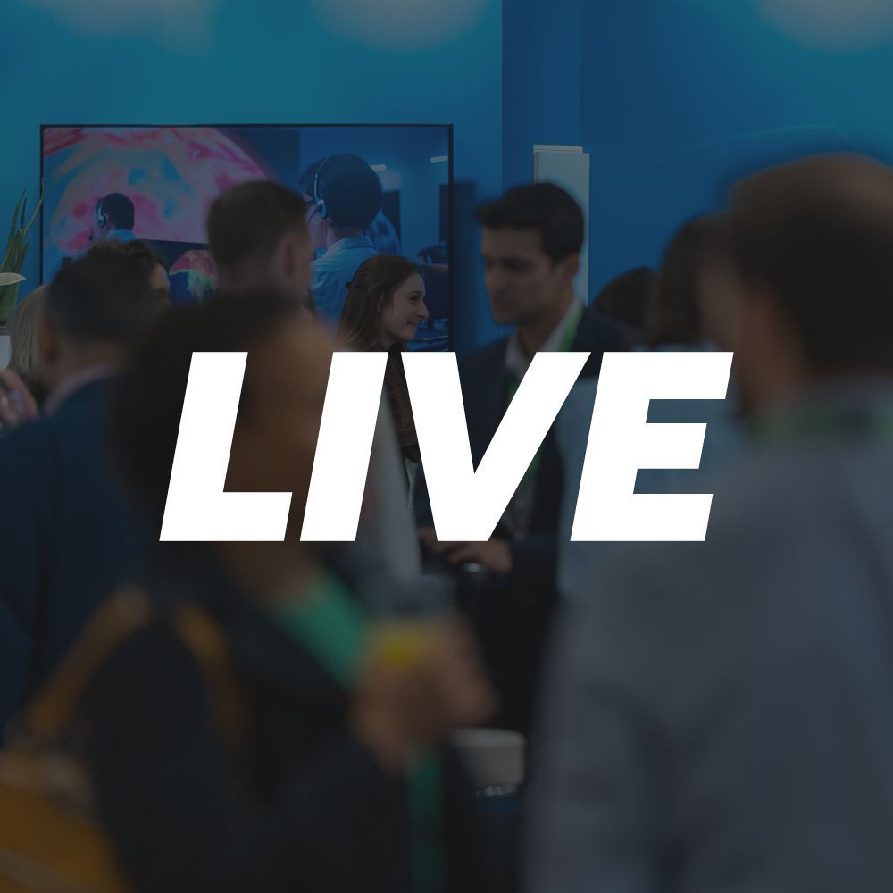 LIVE logo for our live events with people behind.