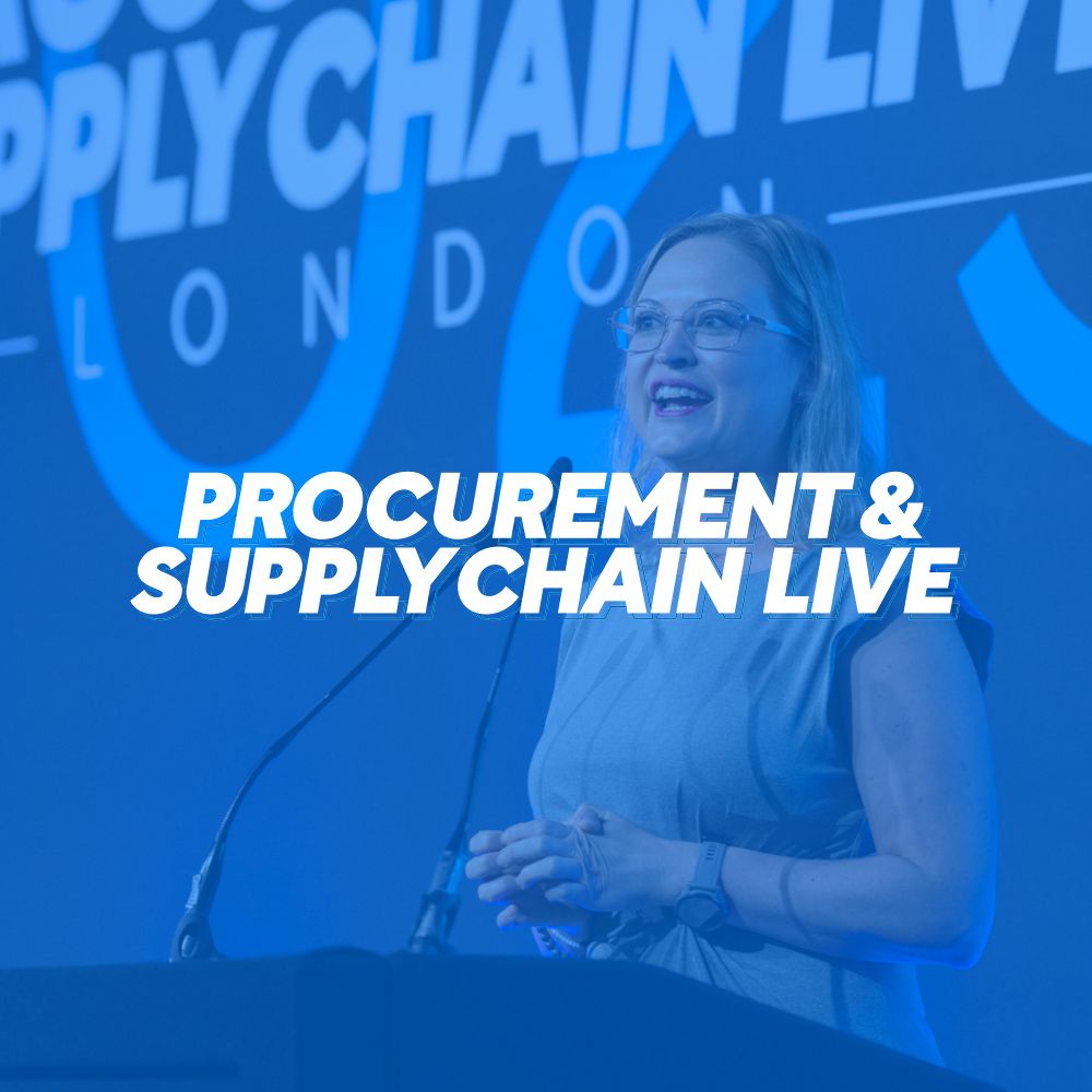 A woman is giving a speech at supply chain live